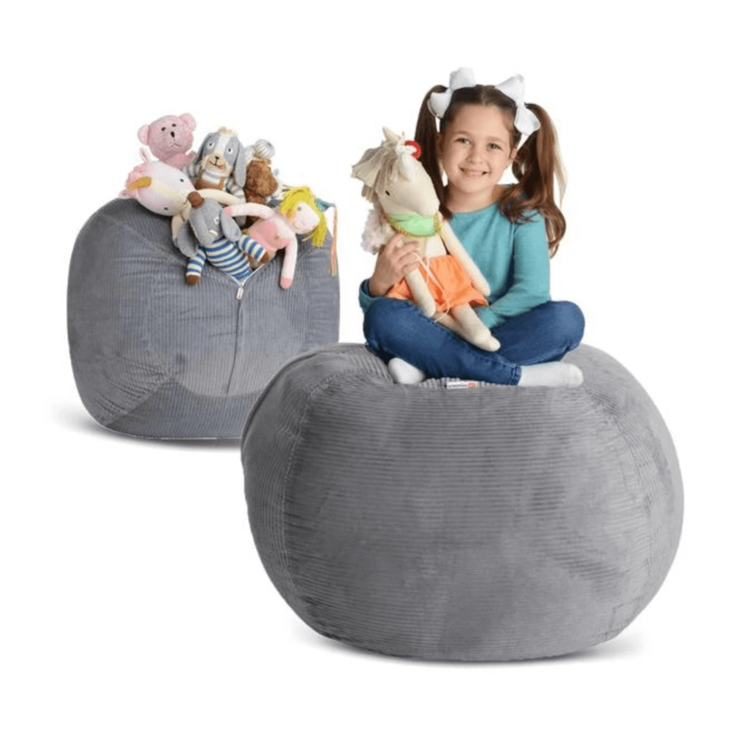VINGO Kuscheltier Aufbewahrung Sitzsack Kinder Spielzeug Stofftier